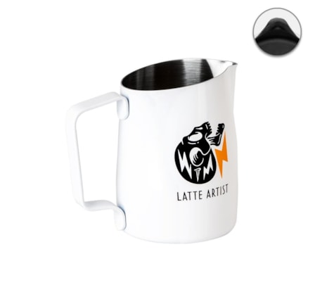 Milk Pitcher WPM #06 Round Branco Ed.Latte Art com Alma 450ml